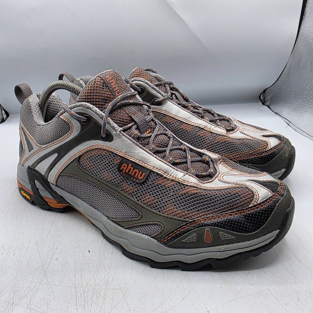 Ahnu Mens 11 Gray Hiking Shoes Vibram Soles Camping Outdoors Casual Walking